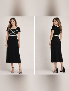 Vintage 1990s Reggio Black Maxi Dress  Luxury Cocktail Gown Size 6  Retro Design